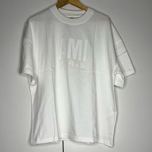 Ami Paris White Short Sleeve Logo Tee